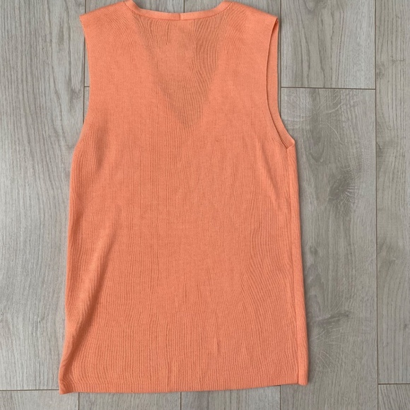 Orange V-Neck Sleeve Pullover Sweater Vest - Picture 9 of 16